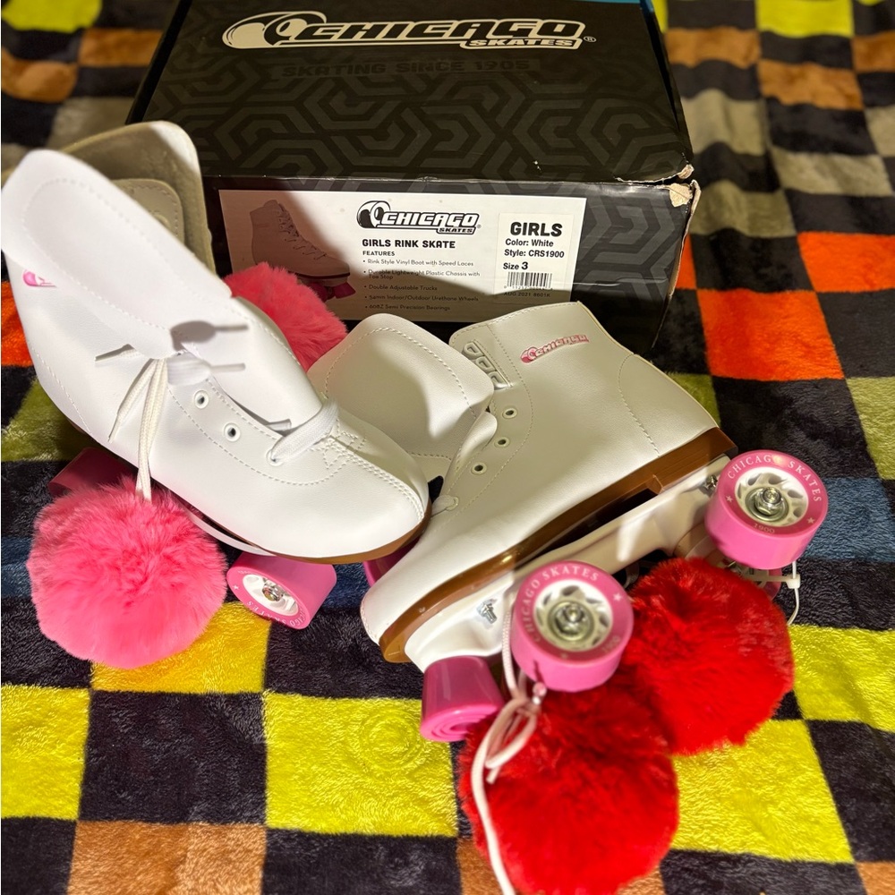 Chicago Girls Rink Skates - White and Pink
